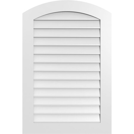 Ekena Millwork Arch Top Surface Mount PVC Gable Vent: Functional, w/ 3-1/2"W x 1"P Standard Frame, 28"W x 42"H GVPAR28X4201SF